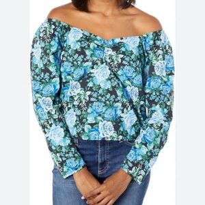Wayf Blue Floral Blouse